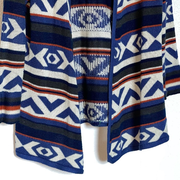 live and let live Bohemian MaximalistGraphic Knit Hooded Cardigan Sweater Size L - Picture 3 of 9
